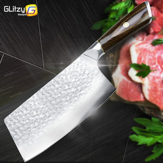 Kitchen Knives 7 8 inch Chinese Cleaver Chef Knife Full Tang Chopping Knife Vege Slicer 7CR17 Frozen Meat Cutter Butcher Knifes
